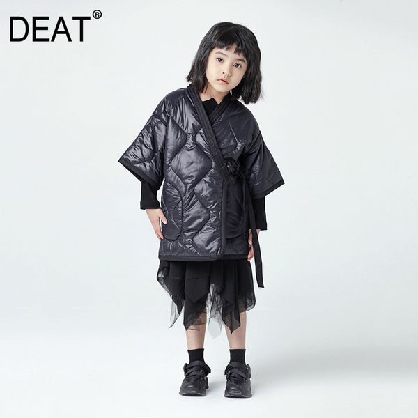 

deat] loose fit bandage black warm woolen coat parkas new hooded long sleeve women fashion tide autumn winter 2019 19l-a218