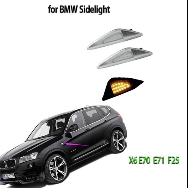 

2pcs black/transparent led side marker leaf turn signal light durable undamage q9qd