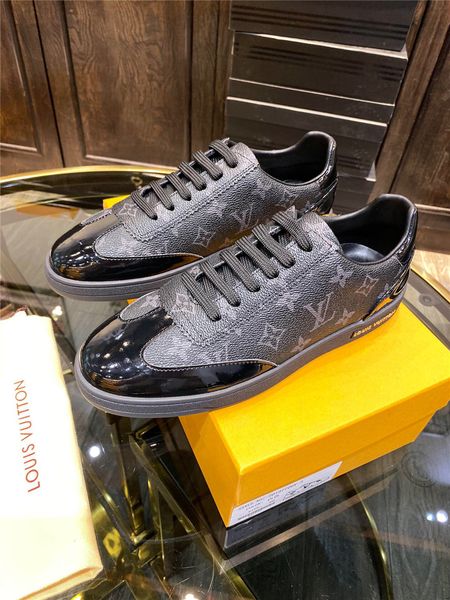 

20ss casual shallow low cut non-leather casual shoes for men canvas designers sneakers low solid lace up casual shoes fashion, Black