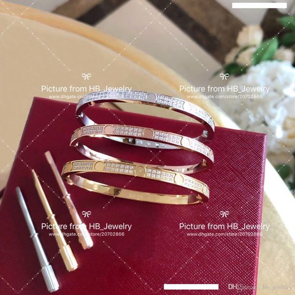 

have stamps full diamond designer love bracelets for lady design women party wedding lovers gift luxury jewelry for bride with box, White