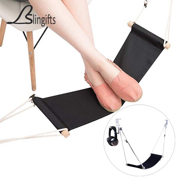 

slingifts foot hammock under desk with headphones holder upgraded adjustable office feet rest new suitable for all desks