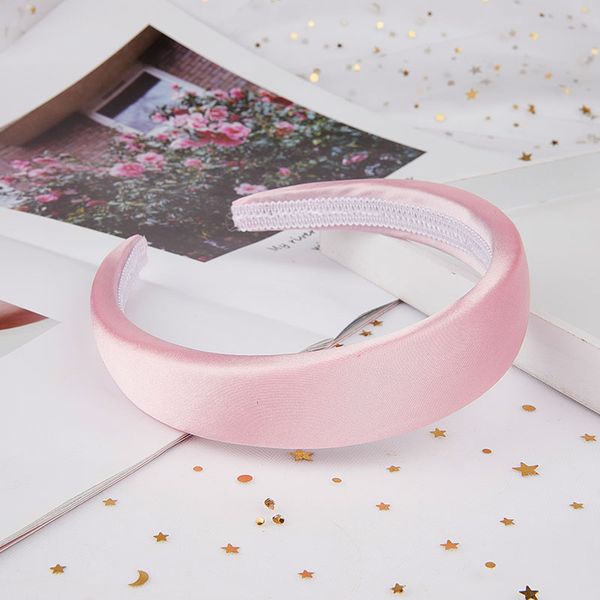 

2.5cm width personality handmade satin headbands thick sponge plastic pad hoop hair headwear party gift girls