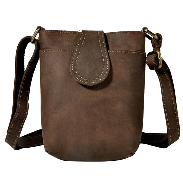 

crazy horse leather male design small one shoulder messenger bag cowhide fashion crossbody bag 7" pad satchel b1008