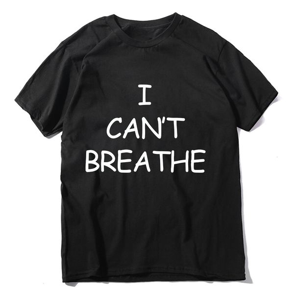 

can't i cancan't breathe i breathe cotton loose printed t-shirt, White