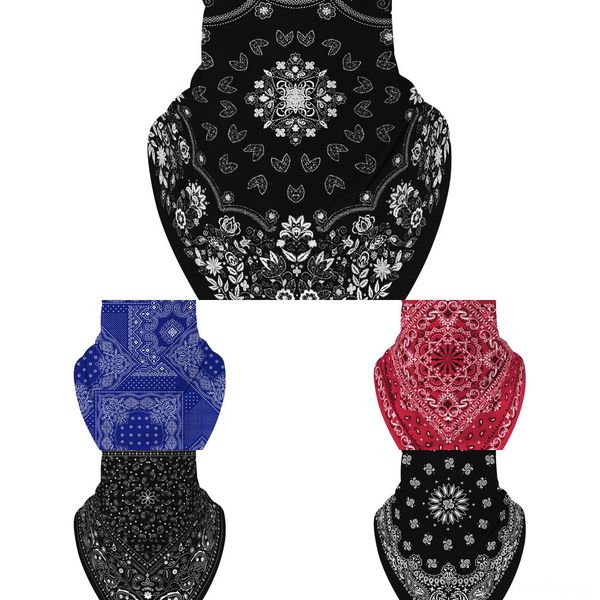 

3ogzj outdoor cycling half summer mask cool ice silk face sports scarf breathable cycling anti-uv neck facemask fishing, Black