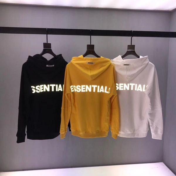 

men's oversized hoodies loose ladies hoodies cotton reflective letters hooded sweater couple models sweater 2019 autumn and winter new, Black