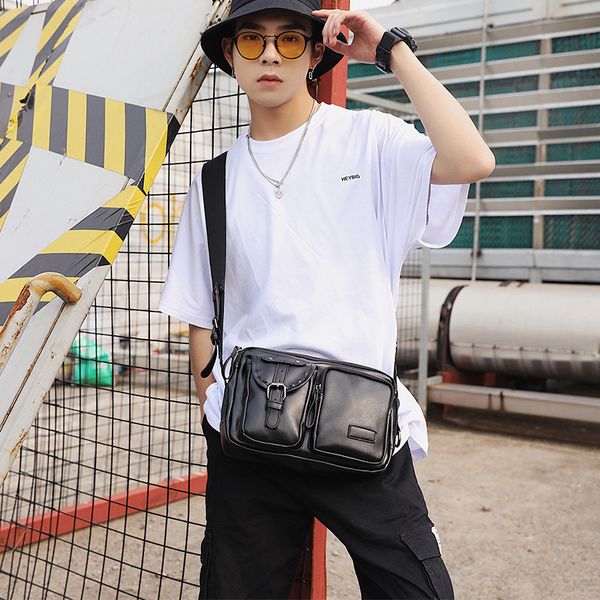 

new korean version of single shoulder leather bag with oblique straddle