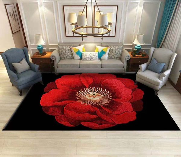 

red flower carpets for living room home decoration new carpet bedroom sofa coffee table area rug soft study room rugs floor mat