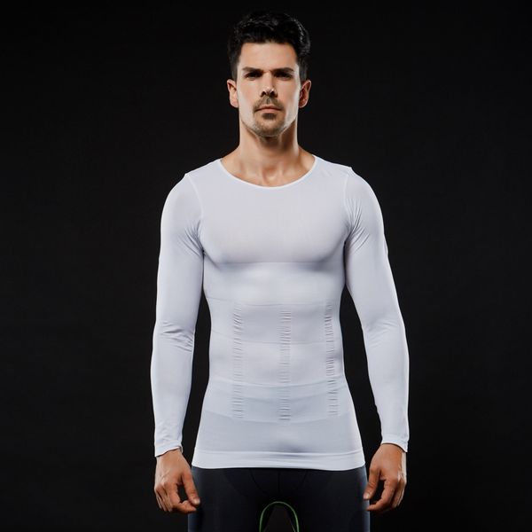 

shirt mens сжатие тела girdle гинекомастие рубашка с длинным рукавом, Blue;gray