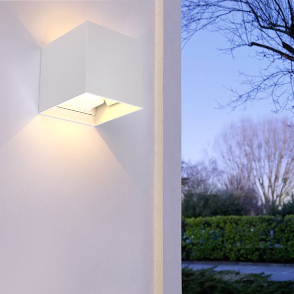 

nordic wall lamp led aluminum outdoor indoor ip65 cube white black modern for home stairs bedroom bedside bathroom wall light