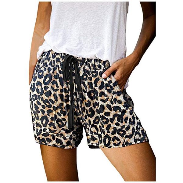 

casual shorts voor vrouwen fitness yoga shorts comfy drawstring print dames sport running korte fitness kleding jogging, White;red