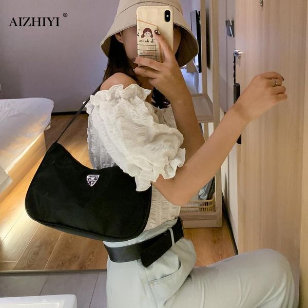 

fashion classic texture women nylon totes shoulder bag simple female creative delicate design chic street style handbag purse