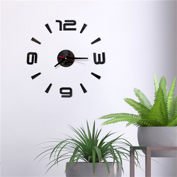 

2019 wall sticker clock 3d diy roman numbers acrylic mirror home decor wall clock modern design living room sticker clock50