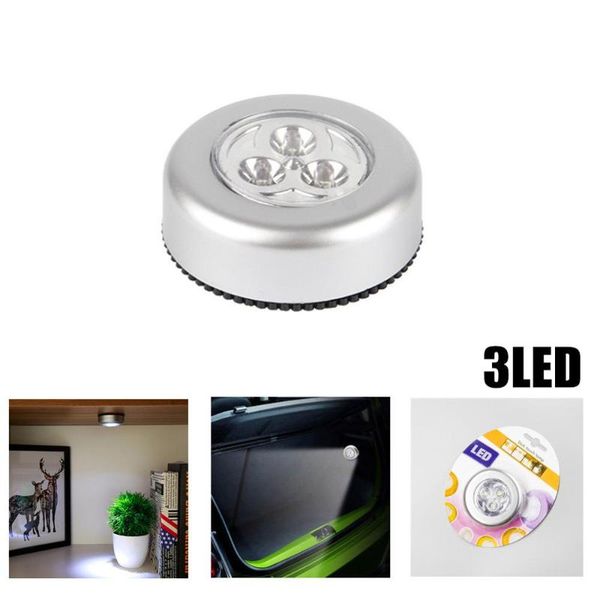

emergency mini 3 led tap touch lamp sticker wall lamp cabinet closet lighting corridor lights 1pc cvs dropships