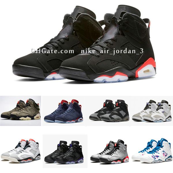 

2019 black infrared 6s vi 384664-060 with box legend unc blue maroon 6 cement wholesale basketball shoes mens women kids boys ing