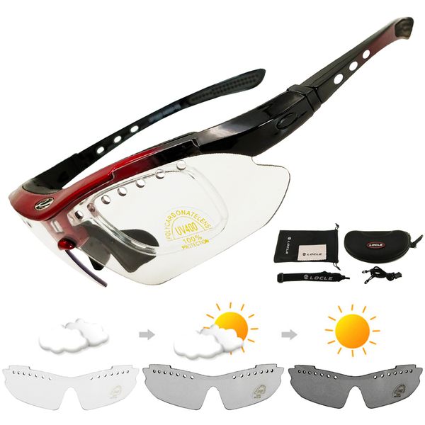 

locle pchromic cycling glasses sports glasses bicycle bike sunglasses uv400 oculos ciclismo cycling eyewear gafas ciclismo