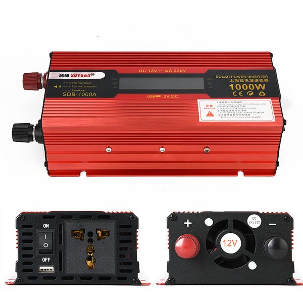 

1000w solar power inverter dc 12/24v to ac 110/220v modified sine wave converter with lcd screen for car home car inverters