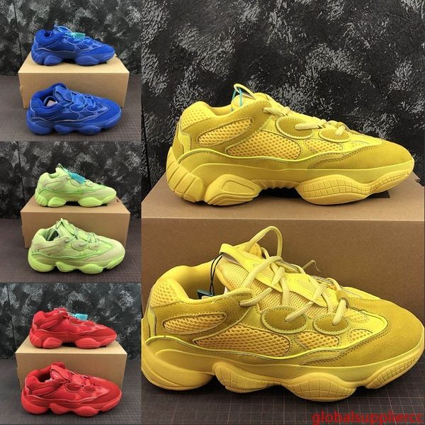 

500 desert rat running shoes kanye west 2019 designer green blue yellow red fashion look sport sneaker with shoe
