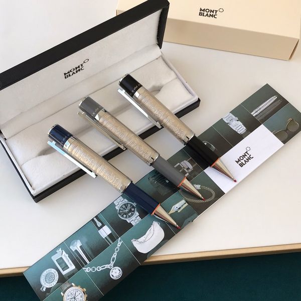 

2020 mb branding limited special edition andy warhol reliefs barrel ballpoint pen writing office school supply ball pens, Blue;orange