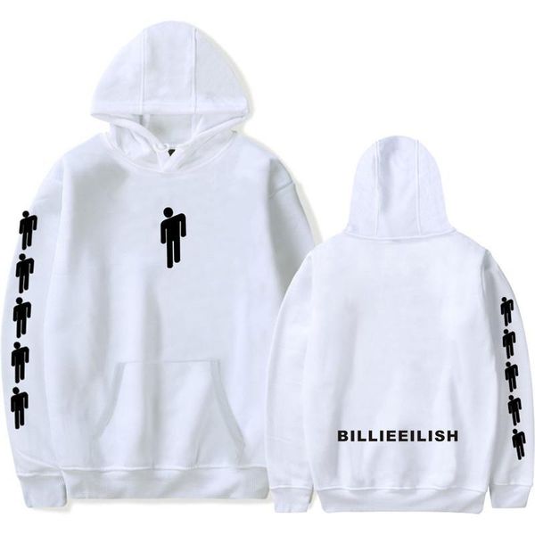 

xxs-4xl billie eilish hoodie famous singer double sided printed long sleeve inside fleece casual pullover hoodies sweatshirt jacket 2019, Black