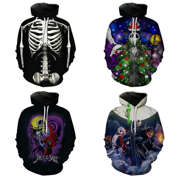 

halloween printed men's cardigan with hat suit tide european and american men's clothing with hat, Black