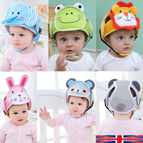

infant baby toddler safety helmet kids head protection hat for walking crawling, Blue;gray