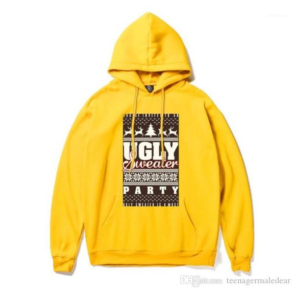 

long sleeved hooded pullover fleece sweatshirts fashion couple hoodies christmas mens designer hoodies letter printed autumn casual loose, Black