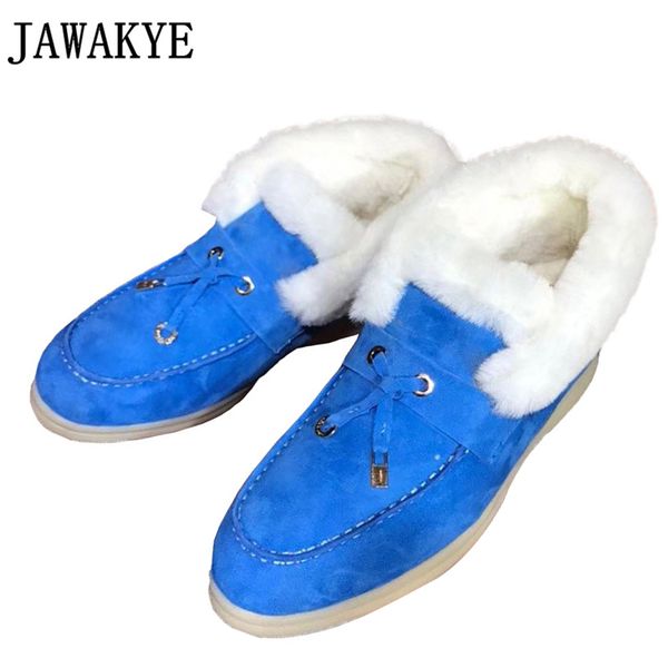 

winter wool boots women real suede snow boots high warm flat fur shoes metal open walk shoes cowboy ankle female, Black