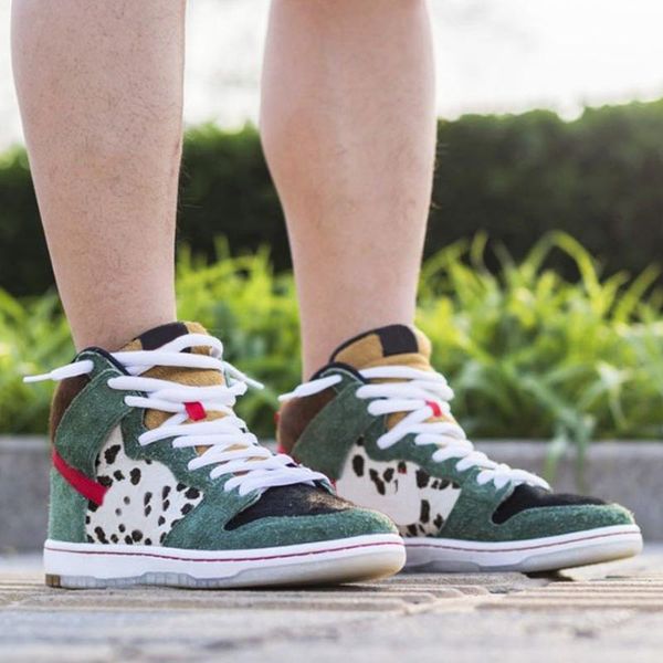 

новый sb dunk hi pro bota кроссовки мужчины женщины высокие кроссовки leopard walk замша скейтборд баскетбол обувь дизайнерские кроссовки ch