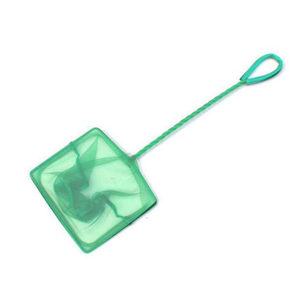 

green long handle square aquarium fish tank fishing net