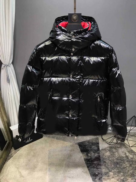 

sell well men's bright down jacket new winter 2019 superior quality fashion warm hooded cap coat, Black