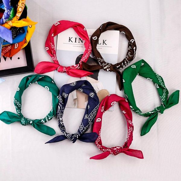 

55*55cm hip hop cotton paisley bandanas head wrap black red white etc 19 colors scarves