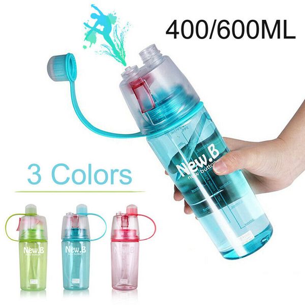 

400/600ML Scrub Sports Water Bottle Portable Plastic Spray Bottle Water Bottle With Straw Climbing Cycling Outdoor Drink Cup
