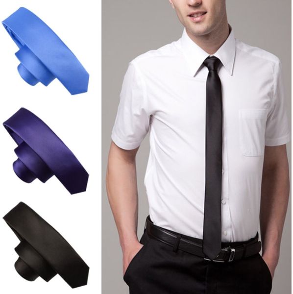

мужчины классический gentalman твердая plain вскользь тонкая атласная тощий свадеб галстук, Blue;purple