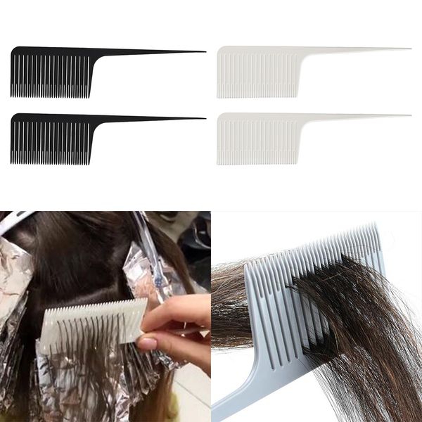 

2x professional weave highlighting hair comb for salon styling combs tool, Silver