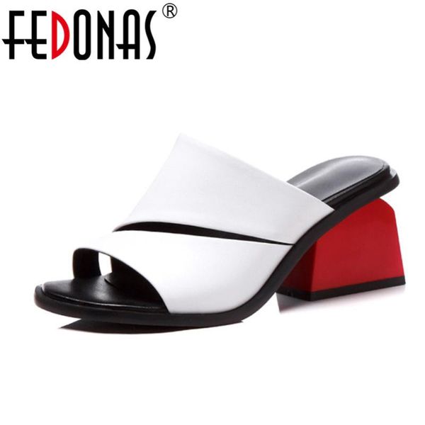 

fedonas fashion summer genuine leather shoes gladiator casual cut-outs open toe thick heels female rome shoes woman sandals, Black