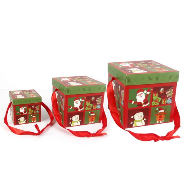

3pcs new christmas decoration gift box christmas decoration for home articles paper gift box tree supply