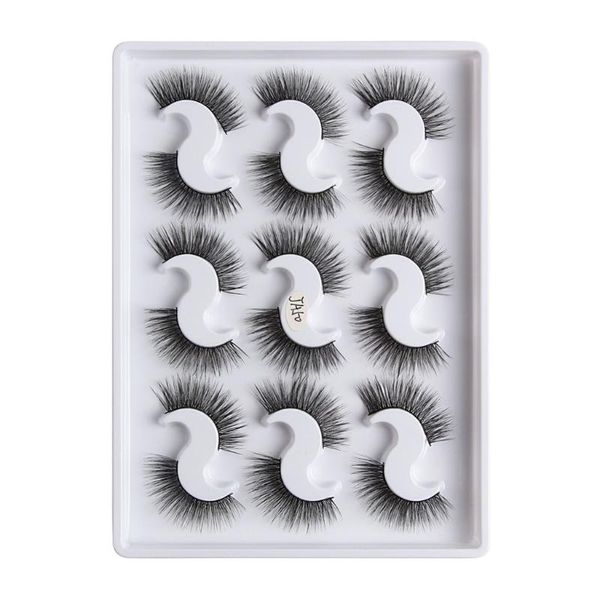 

natural beauty false eyelashes 9 pairs of 3d mink with soft long curly and warped many layer eyelashes eyelash bunche #251212