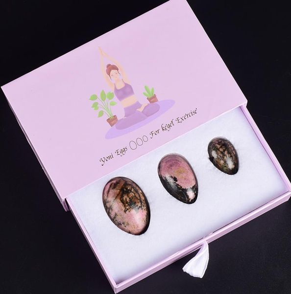 

natural 100% rhodolite health yoni vaginal set egg massage mineral ball muscle exercise pelvic floor crystal care ball jade kegel huike