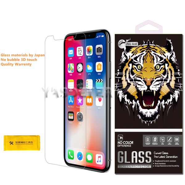 

premium transparent tempered glass protective screen protector for iphone x 6 7 8 plus xr xs max 11 pro max retail package
