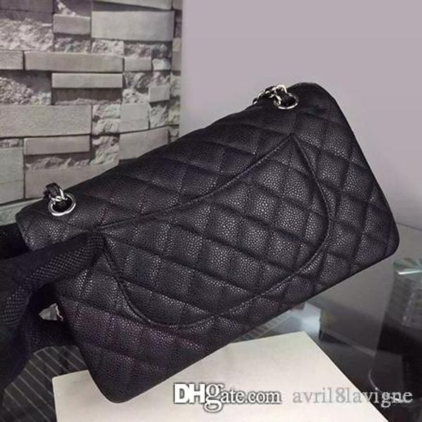

women chain crossbody bags caviar leather ladies shoulder bags double classic flap handbag woman messenger bags