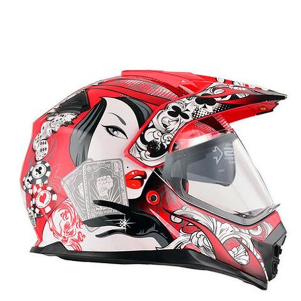 

pioneer motorcycle helmet with sun shield atv dirtbike cross motocross helmet double lens off road racing moto helmets