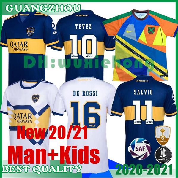 

20 21 boca juniors and kids kit soccer jersey 2020 2021 #5 gago #10 tevez #9 benedetto #7 pavon #16 de rossi football shirt size s-xxl, Black;yellow