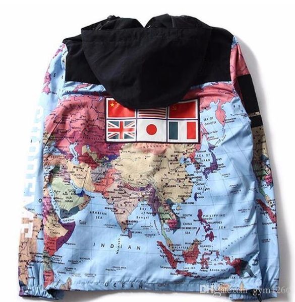 

2018 men brand clothing plus-size military map jacket reflective jackets coats male fashion windbreaker coat hooded embroidery outerwear, Black;brown