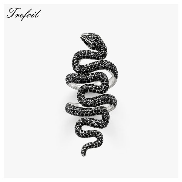 

black cz long snake wedding bands rings, 925 sterling silver fashion jewelry bohemia party ts gift for women girls new