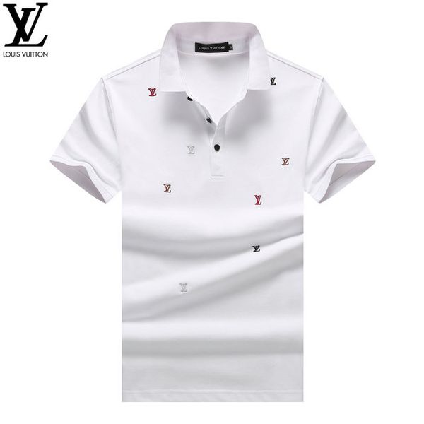 

vl french brand polo shirt mens designer t-shirt luxury casual business polo cotton sports t-shirt fashion wild slim t-shirt, White;black