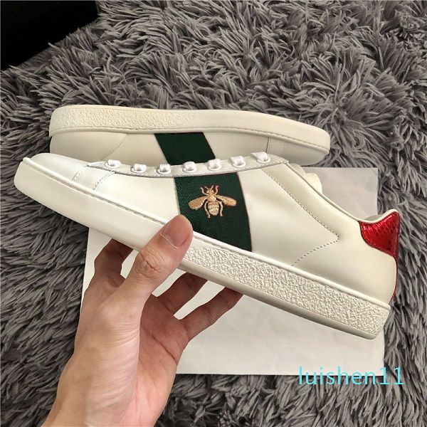 

2019 men women sneaker casual shoes low italy ace bee stripes shoe walking sports trainers chaussures pour hommes l11, Black