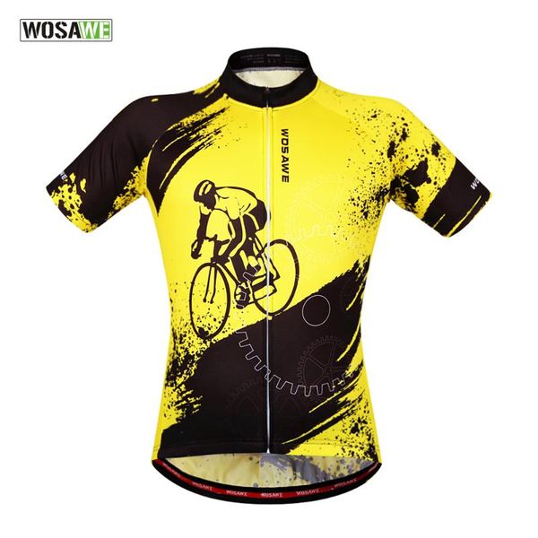 

racing jackets wosawe men's cycling jersey ciclismo clothing summer short sleeve bicycle jerseys road bike shirt, Black;red