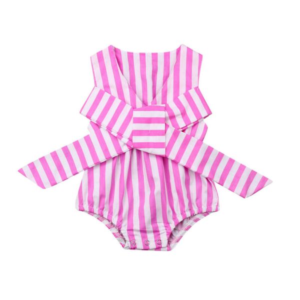 

Hot Sale New Newborn Baby Girl Stripe Clothes Bowknot Romper Jumpsuit Summer Outfits Summer Fashion Casual Clothes