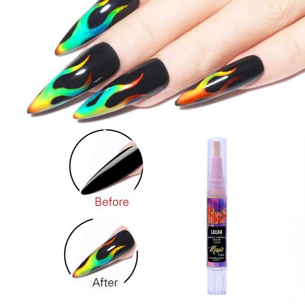 

1pc nail color changing gel thermochromic liquid pen nail polish soak off uv gel varnish semi permanent art 1g, Red;pink